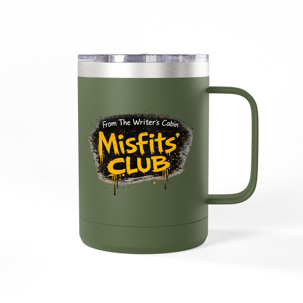 Misfits' Club 15oz Tumbler Mug — 'From The Writer's Cabin' Insulated Coffee Cup