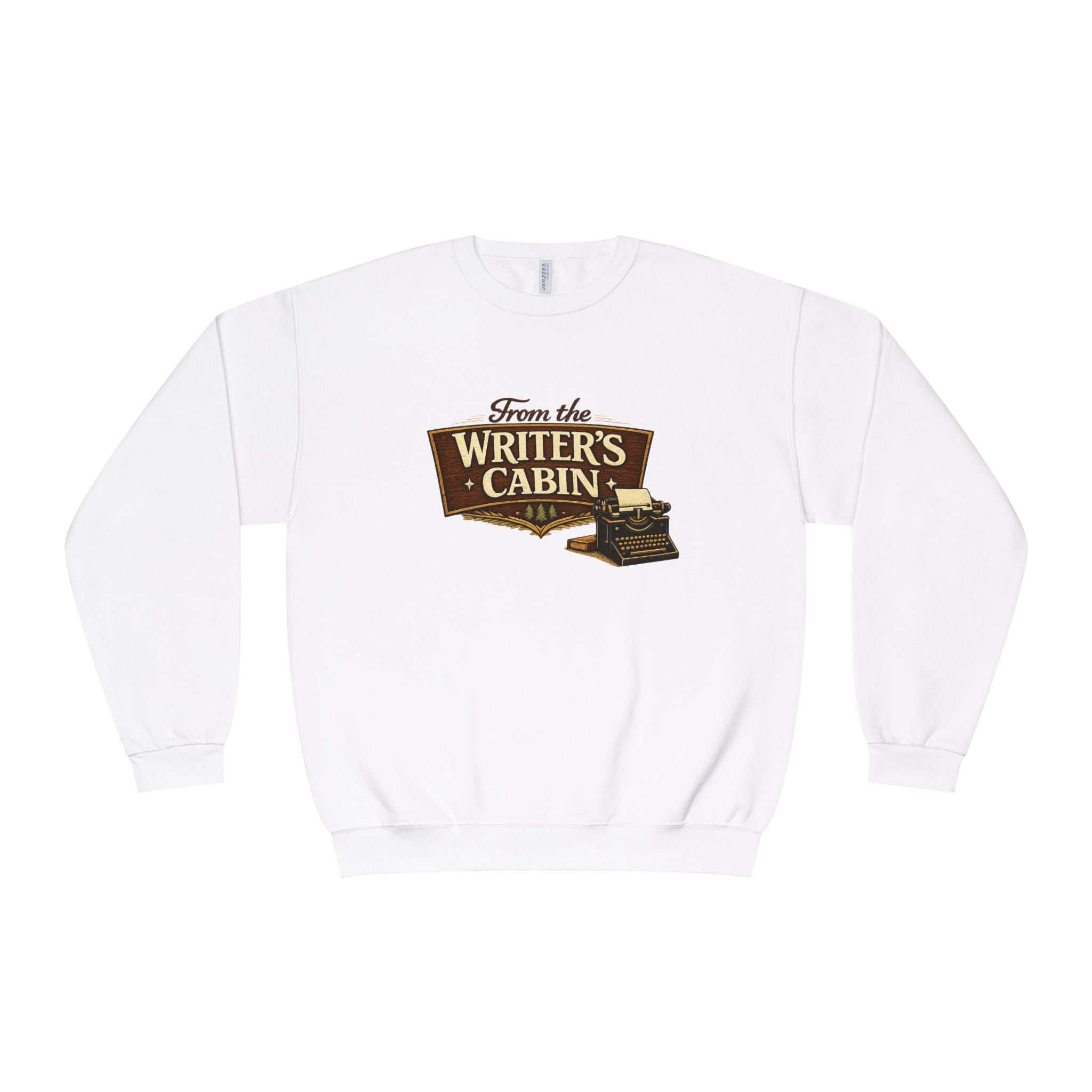 Writer’s Cabin Crewneck Sweatshirt - “From the Writer’s Cabin” Vintage Typewriter Design