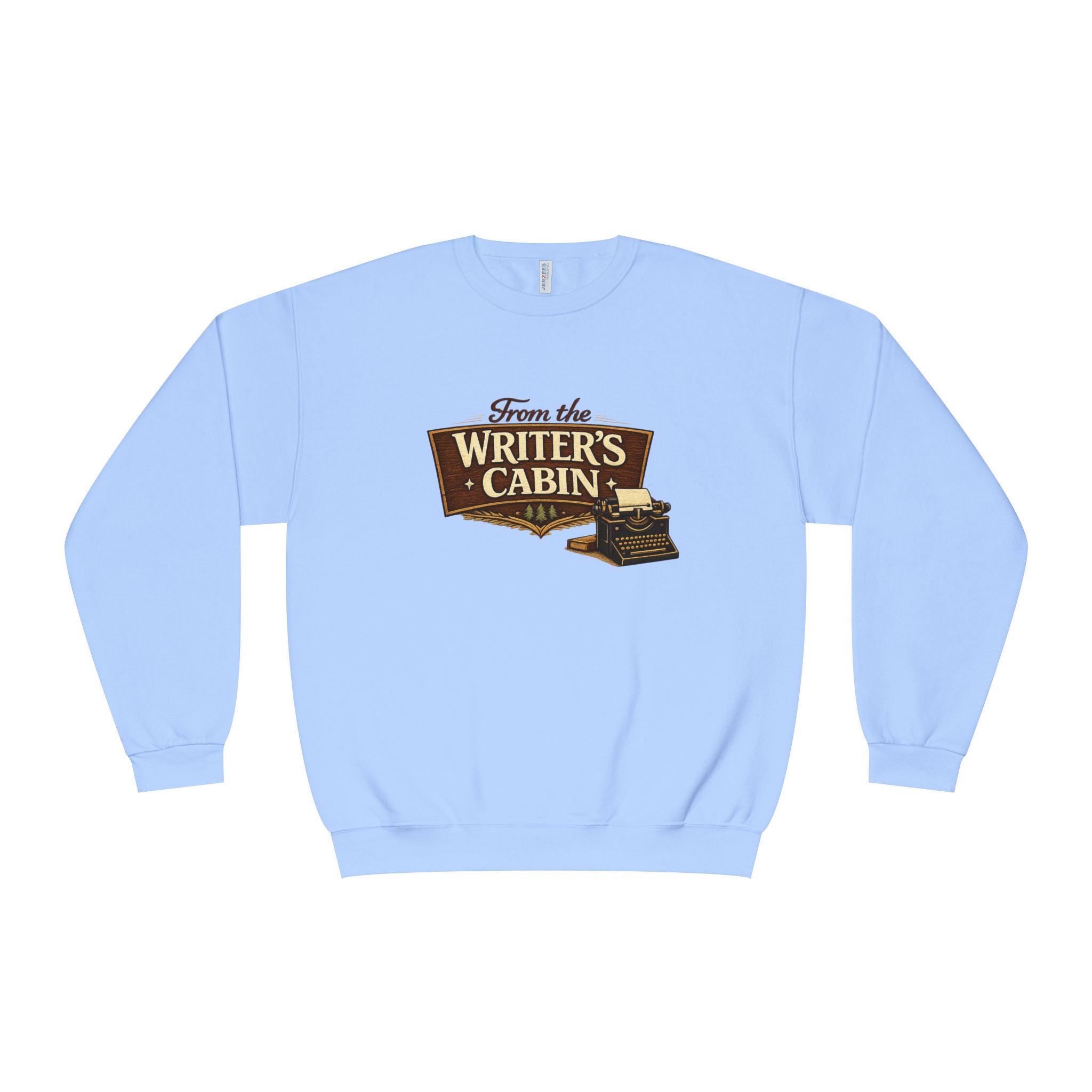 Writer’s Cabin Crewneck Sweatshirt - “From the Writer’s Cabin” Vintage Typewriter Design