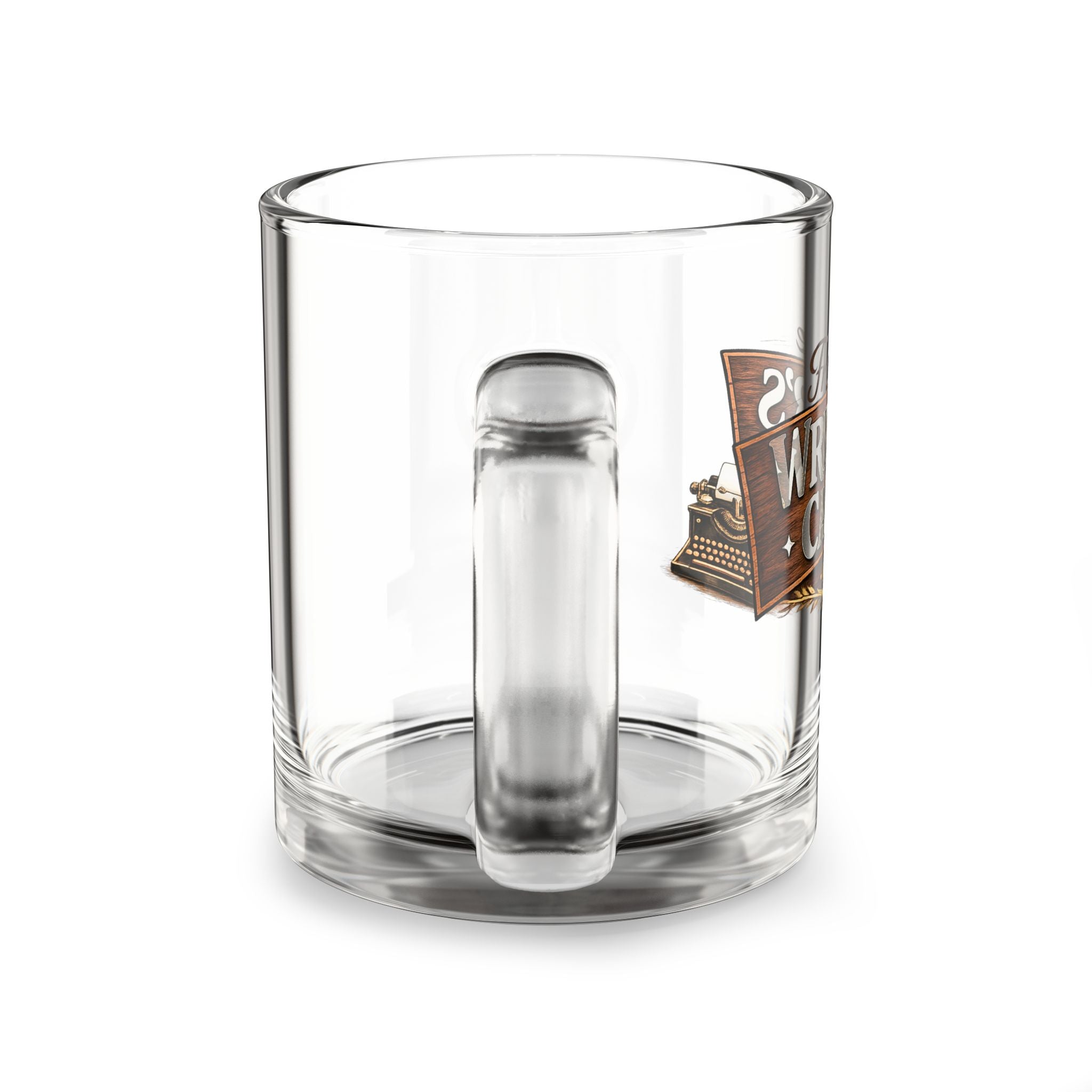 From The Writer's Cabin Glass Mug — 10oz