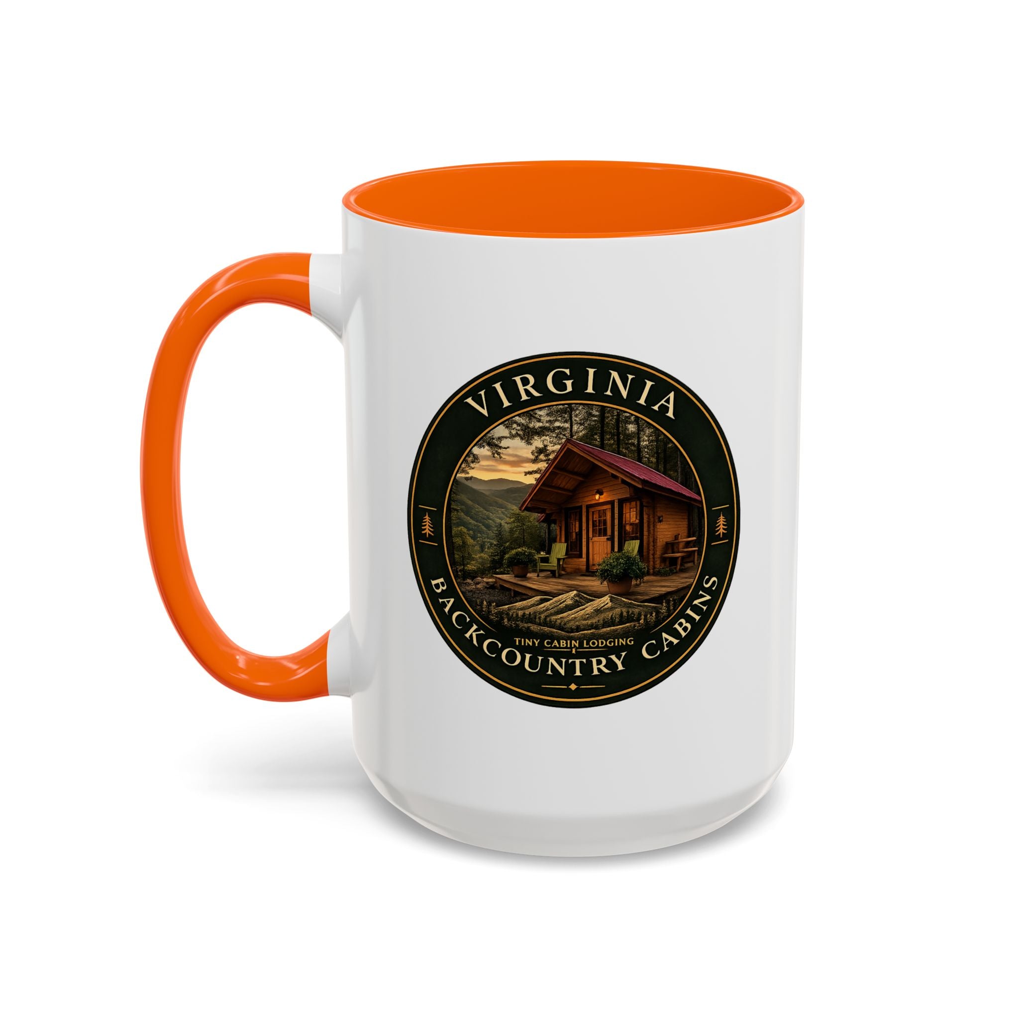 Virginia Backcountry Cabins Accent Coffee Mug — Rustic Cabin Coffee Cup (11/15oz)