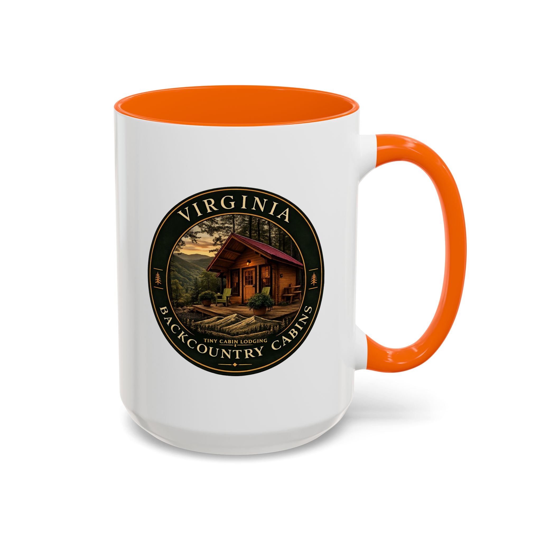 Virginia Backcountry Cabins Accent Coffee Mug — Rustic Cabin Coffee Cup (11/15oz)