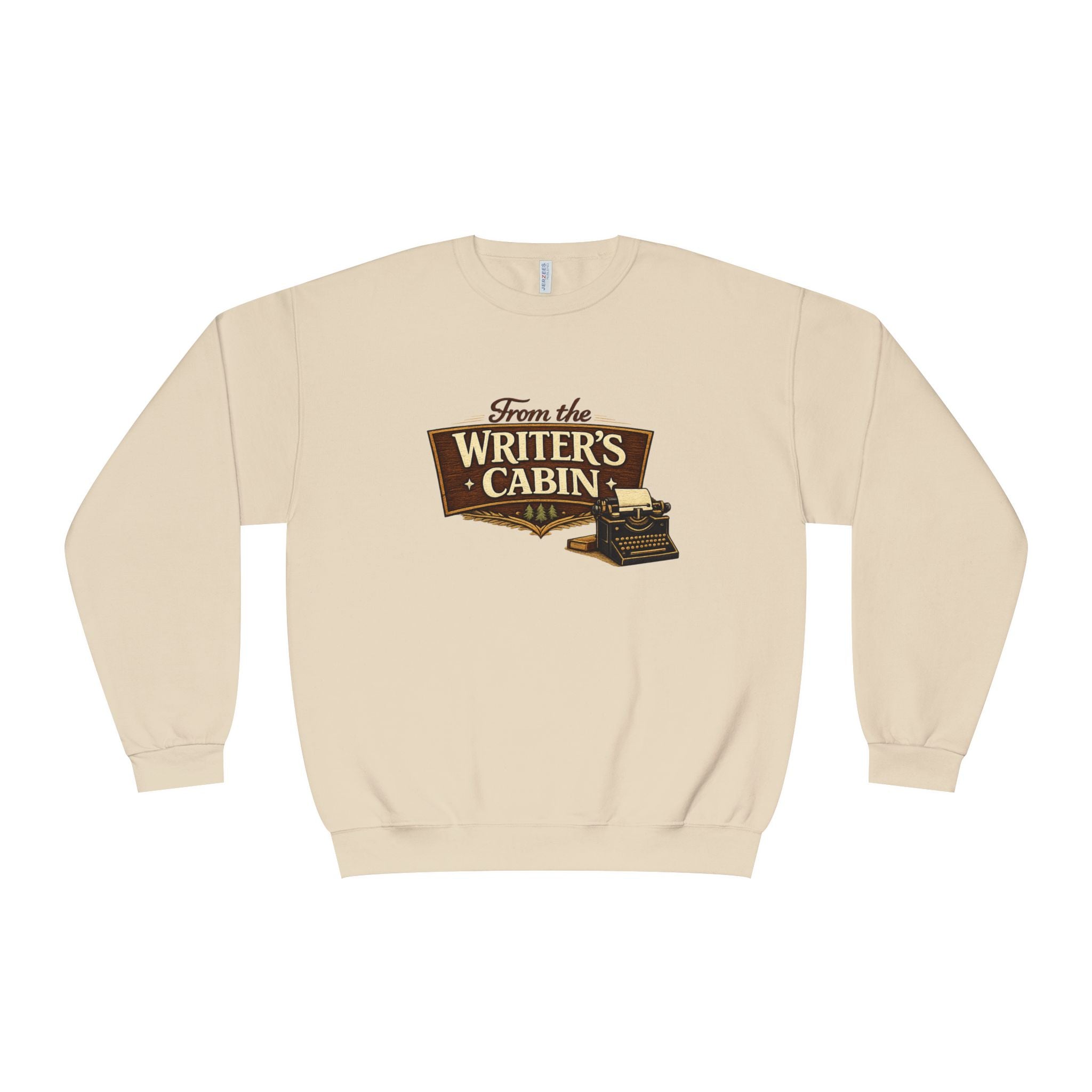 Writer’s Cabin Crewneck Sweatshirt - “From the Writer’s Cabin” Vintage Typewriter Design