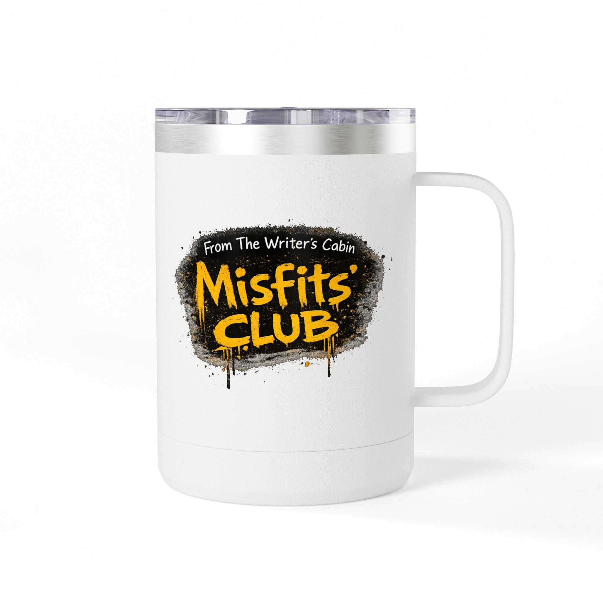 Misfits' Club 15oz Tumbler Mug — 'From The Writer's Cabin' Insulated Coffee Cup