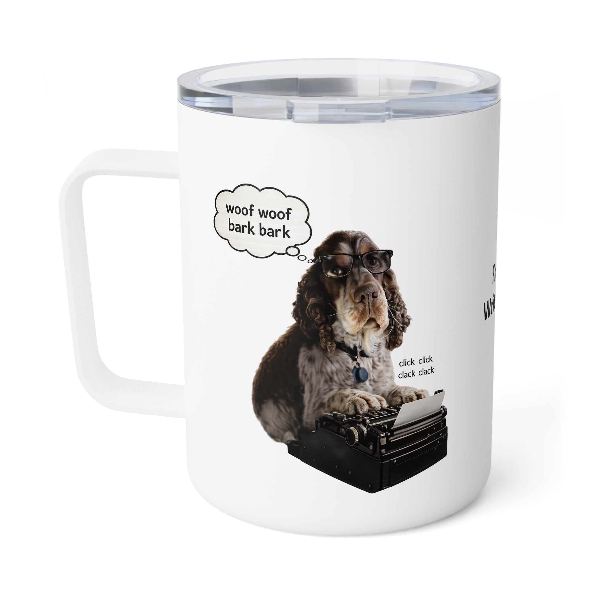 From The Writer's Cabin Georgie the Typist 10oz Insulated Coffee Mug
