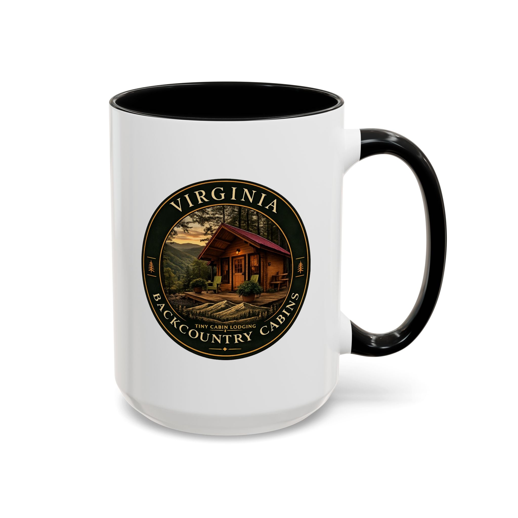 Virginia Backcountry Cabins Accent Coffee Mug — Rustic Cabin Coffee Cup (11/15oz)