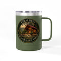 Virginia Backcountry Cabin Travel Mug — 15oz Insulated Coffee Tumbler