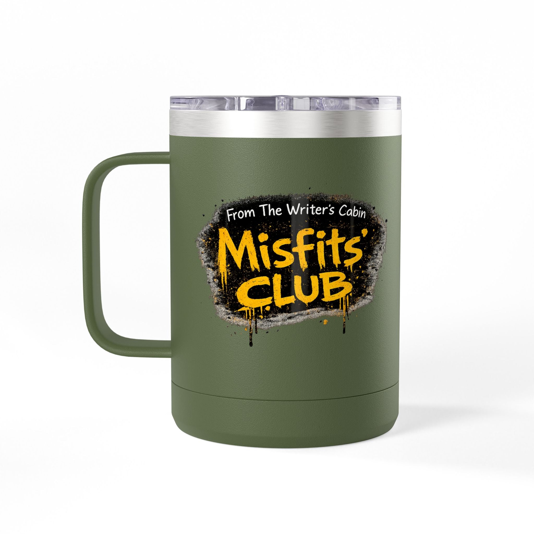 Misfits' Club 15oz Tumbler Mug — 'From The Writer's Cabin' Insulated Coffee Cup