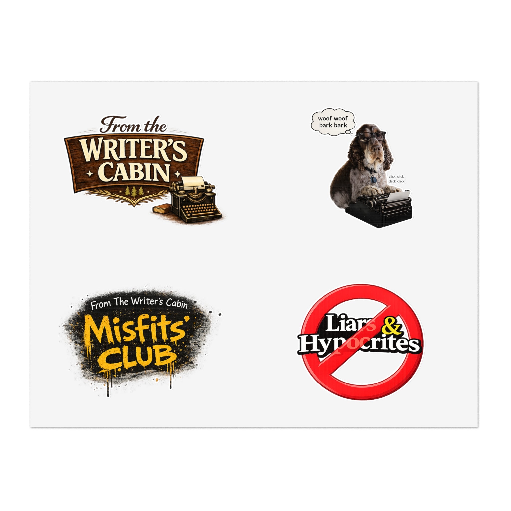 From the Writer's Cabin Sticker Sheet - 8.5" x 11"