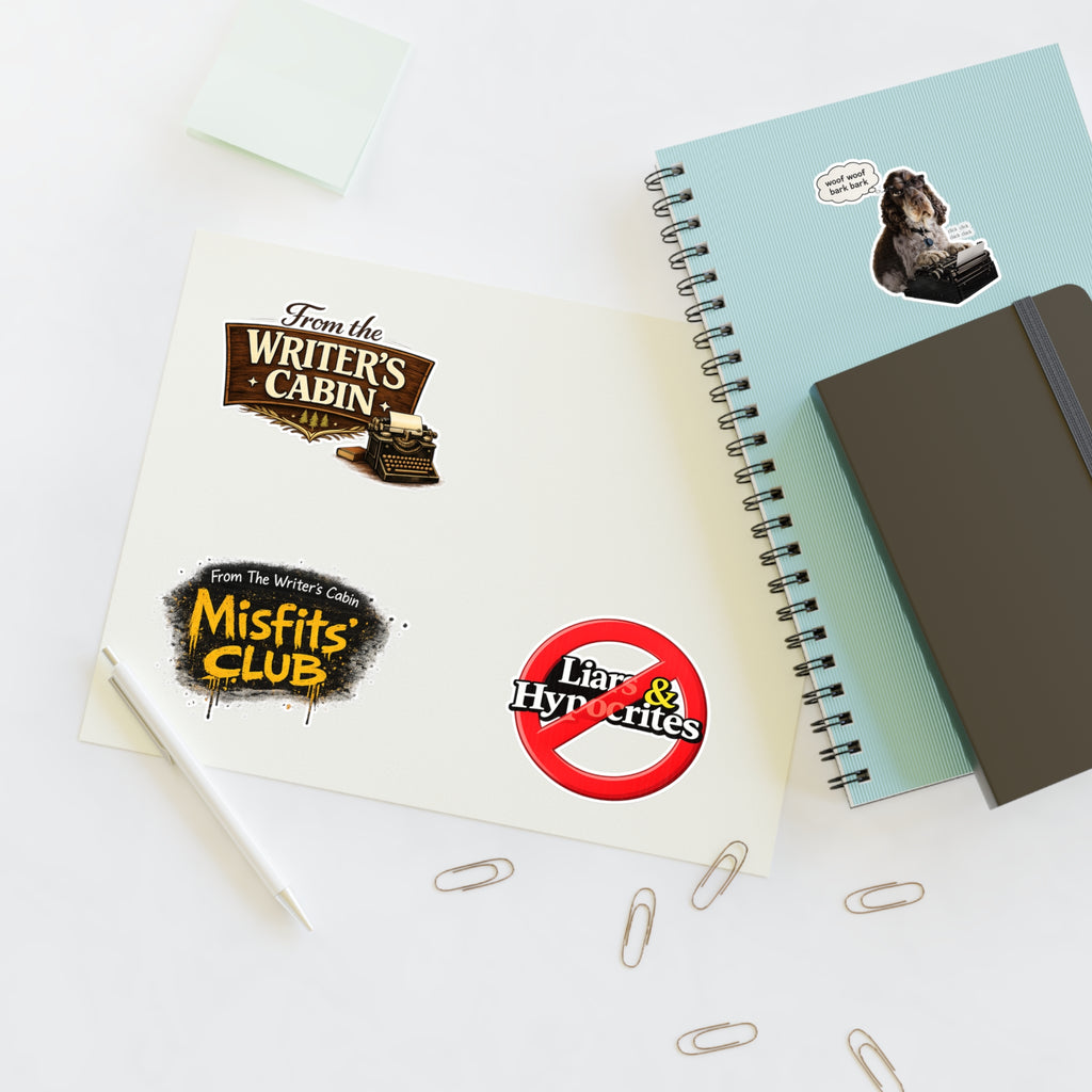 From the Writer's Cabin Sticker Sheet - 8.5" x 11"