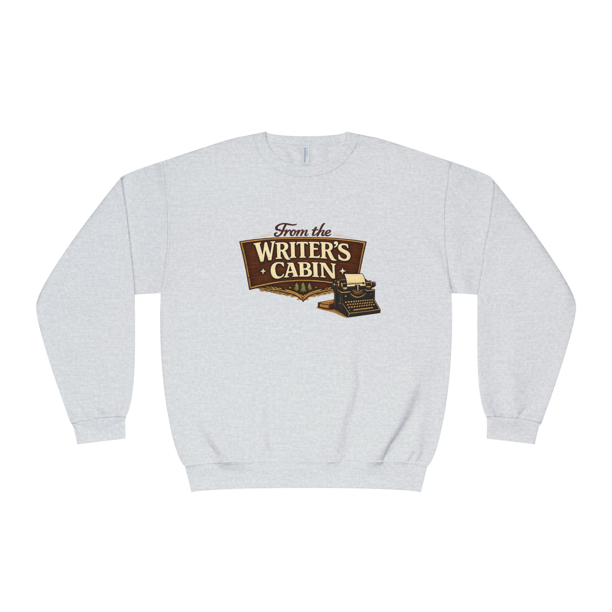 Writer’s Cabin Crewneck Sweatshirt - “From the Writer’s Cabin” Vintage Typewriter Design