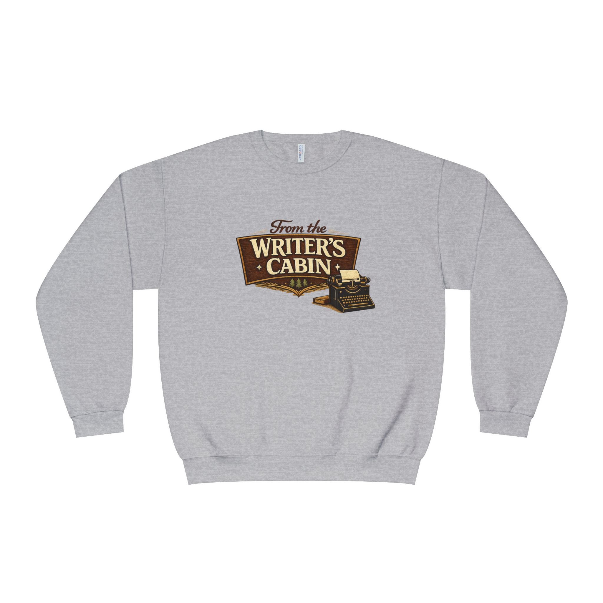 Writer’s Cabin Crewneck Sweatshirt - “From the Writer’s Cabin” Vintage Typewriter Design
