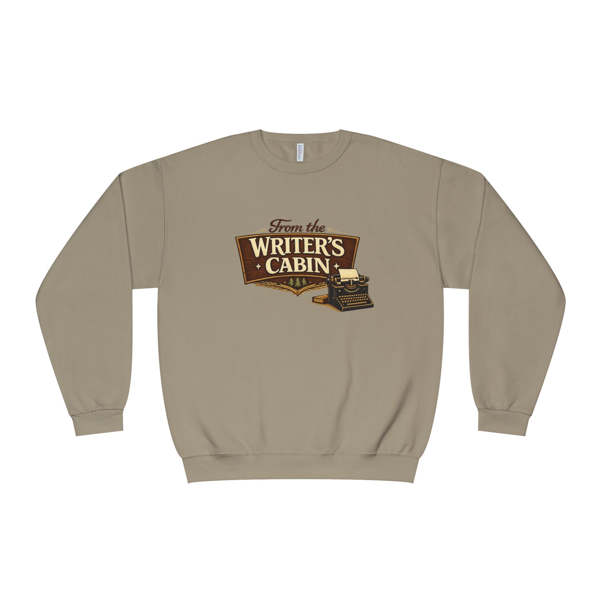 Writer’s Cabin Crewneck Sweatshirt - “From the Writer’s Cabin” Vintage Typewriter Design