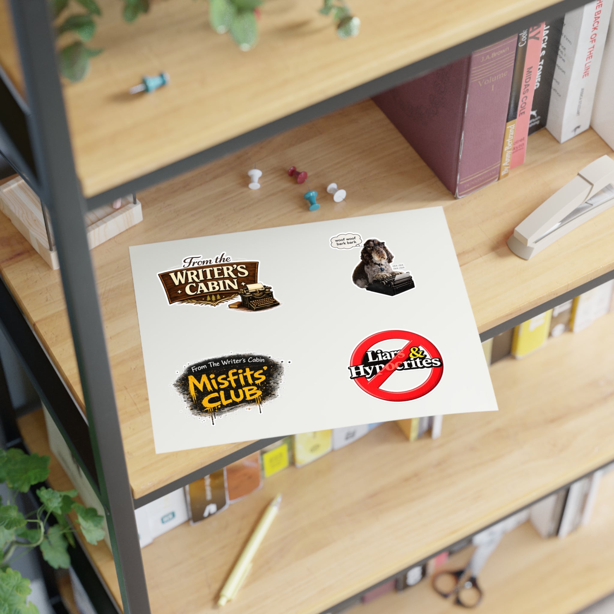 From the Writer's Cabin Sticker Sheet - 8.5" x 11"
