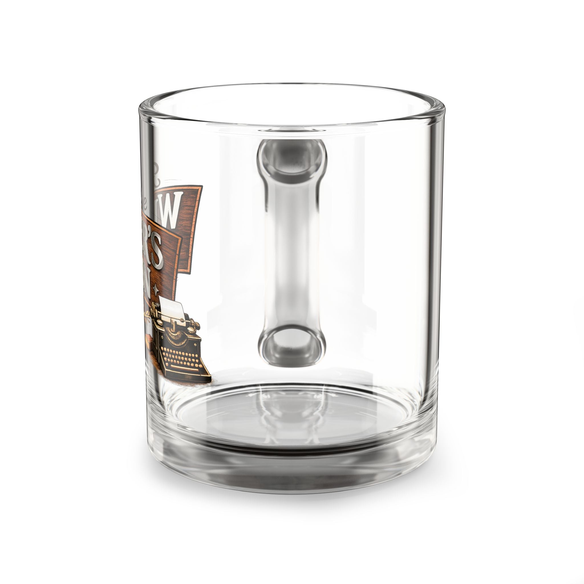 From The Writer's Cabin Glass Mug — 10oz
