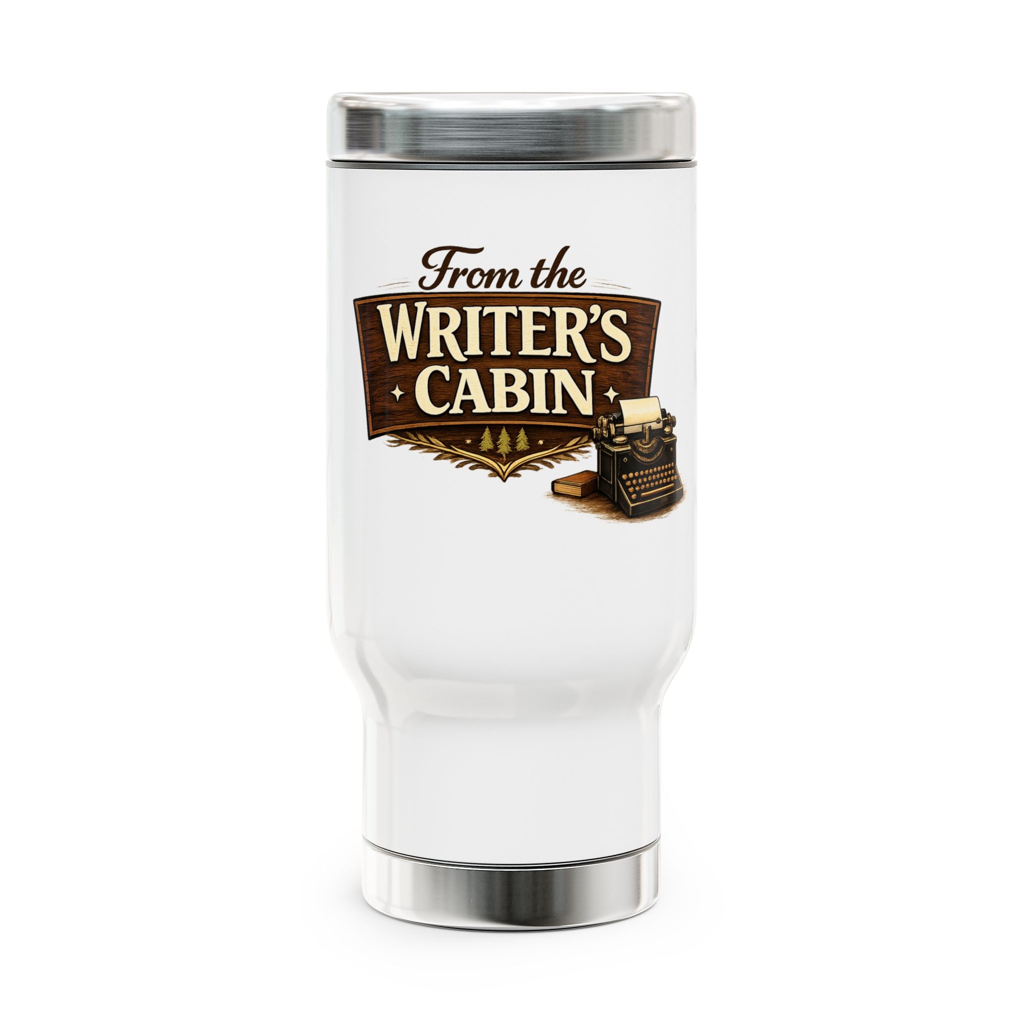 From the Writer's Cabin Travel Mug — 14oz Stainless Steel Insulated Coffee Tumbler